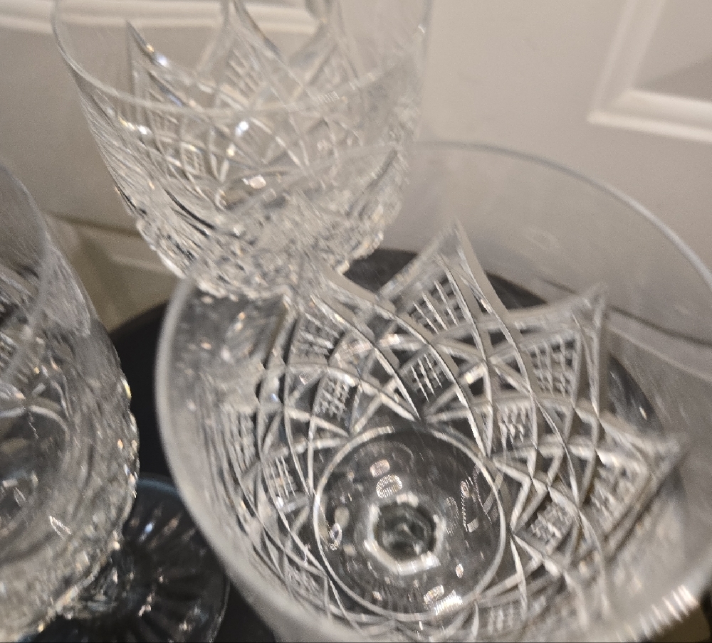 Vintage Baccarat Colbert Crystal Goblet Glass Set Of 3 - Picture 6 of 12